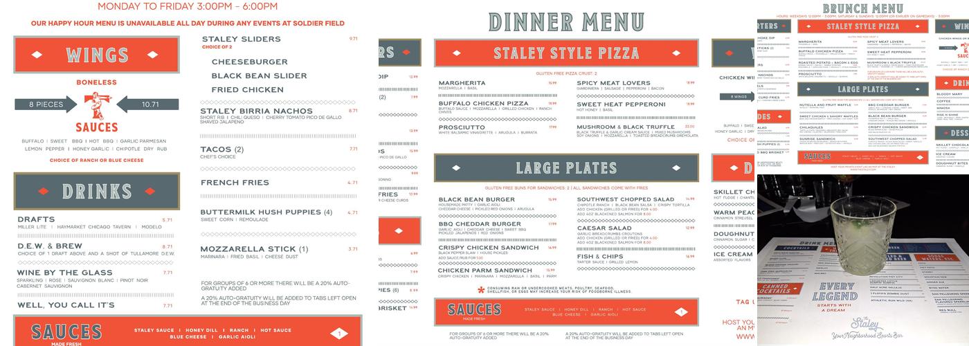 The Staley Menu