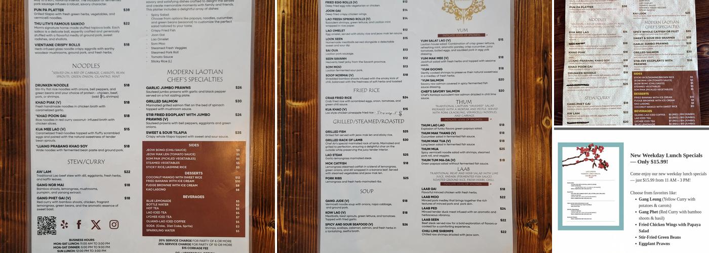 Lao Garden Restaurant & Bar Menu