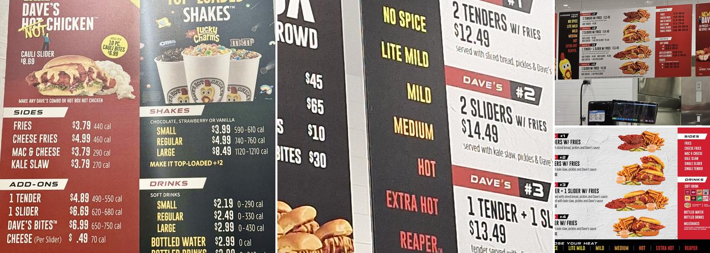 Dave's Hot Chicken Menu