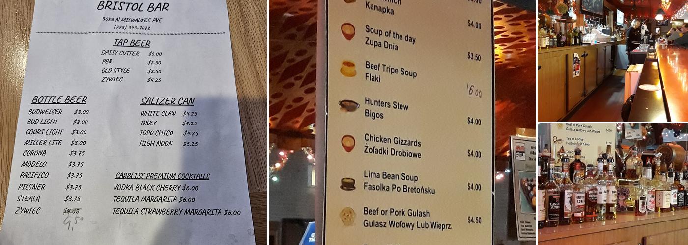 Bristol/bar Menu