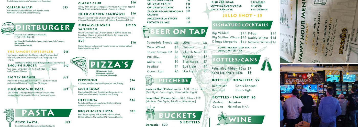 Dirtbag's Phoenix Menu