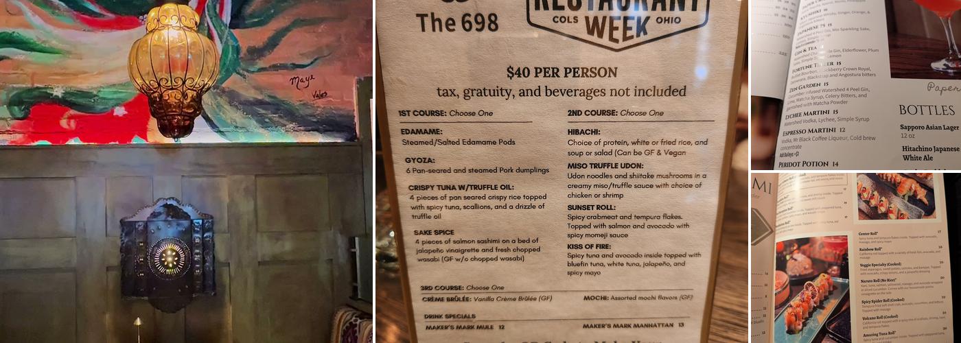 698 Restaurant Menu