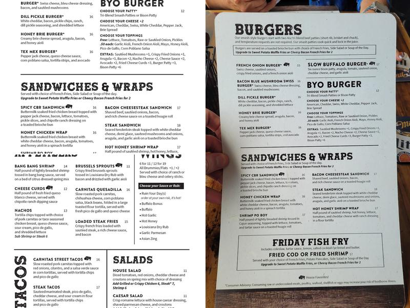 The Slow Buffalo Menu