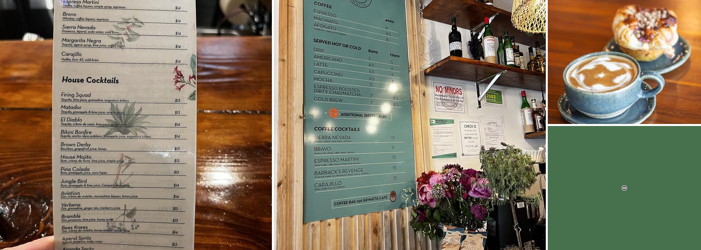 Matta Café Bar Menu