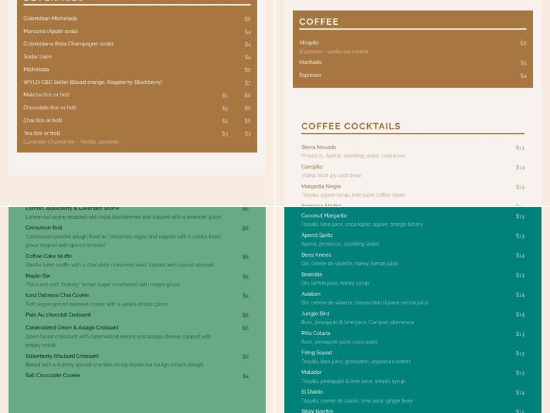 Matta Café Bar Menu