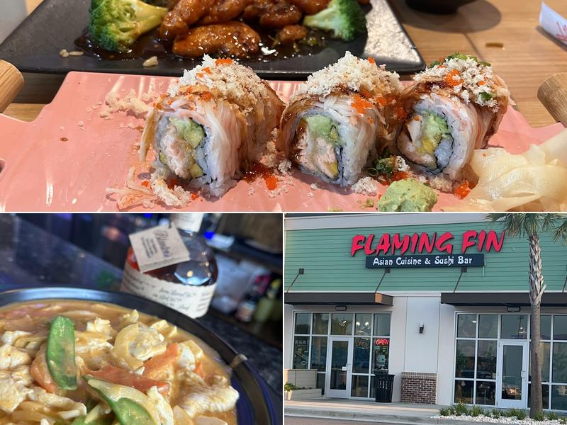 flaming fin Asian cuisine and sushi bar 154 Sapwood Dr suite 105, Myrtle Beach