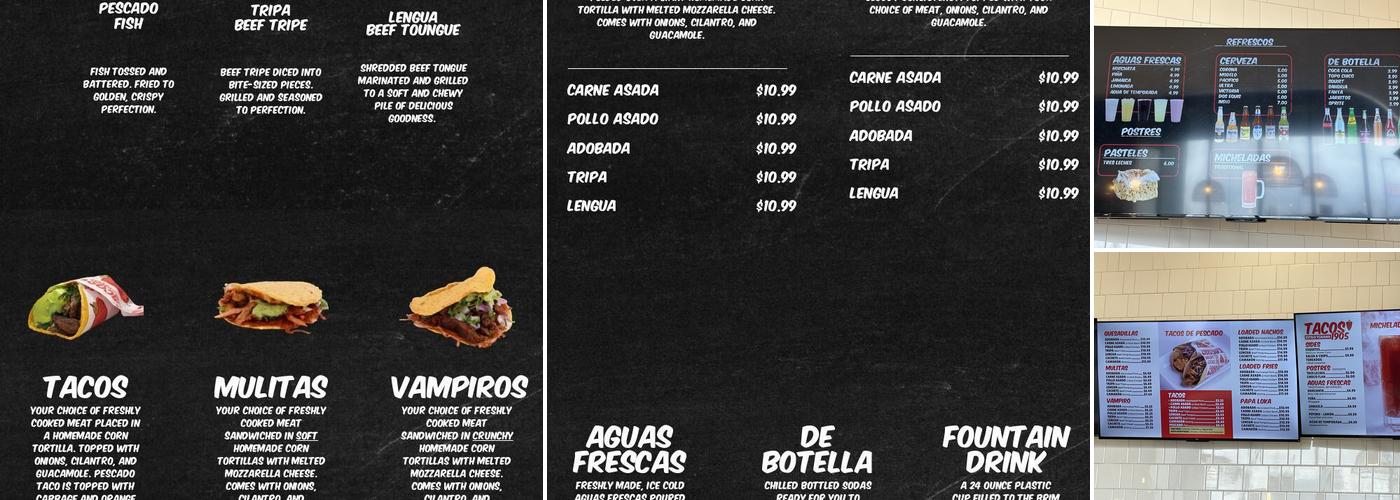 Tacos 1905 Menu