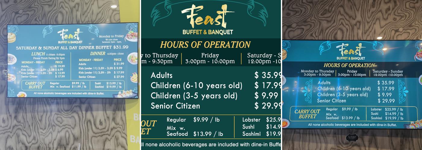 Feast Buffet & Banquet Menu
