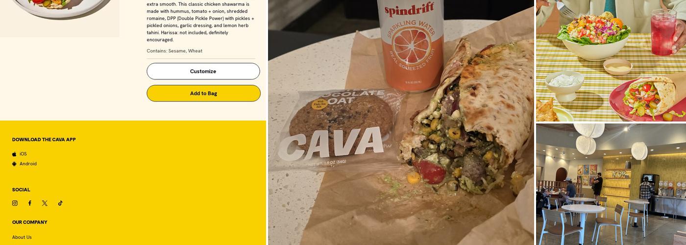CAVA Menu