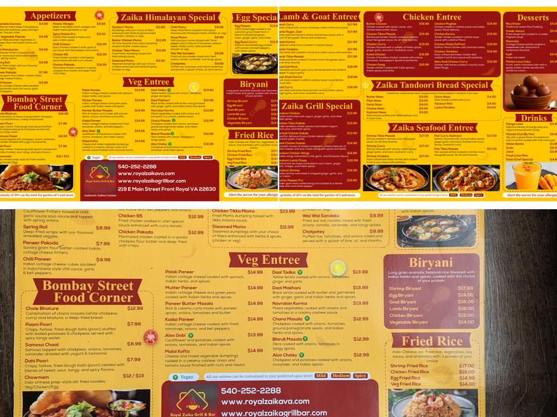 Royal Zaika Grill & Bar Menu