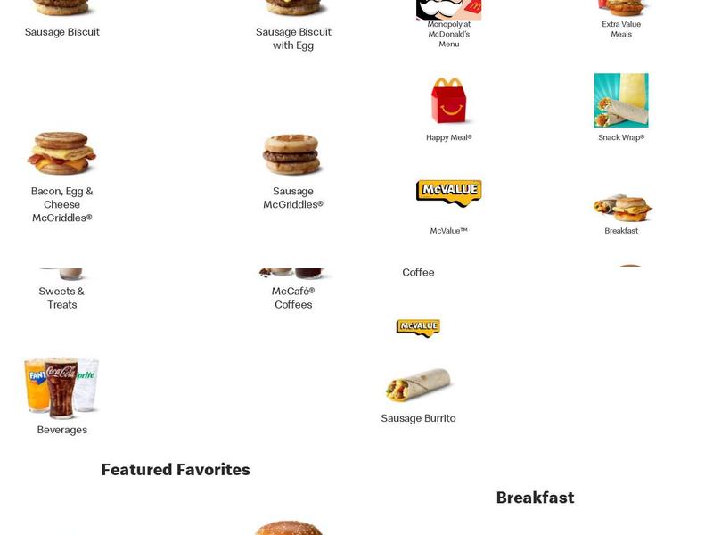 McDonald’s Menu