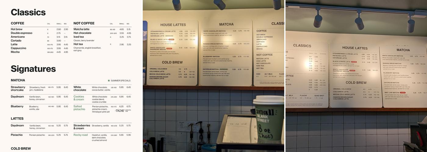 Blank Street Coffee Menu