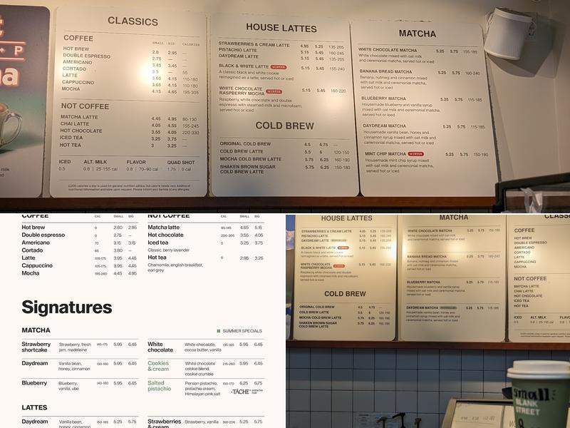 Blank Street Coffee Menu