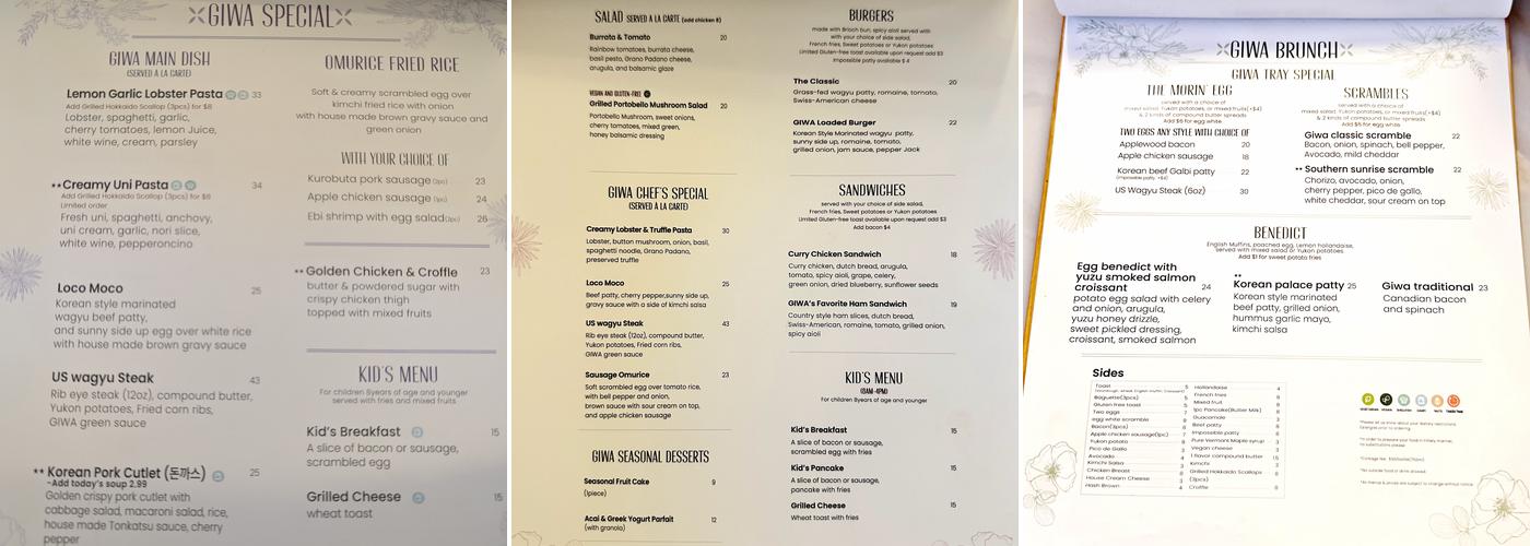 GIWA Menu