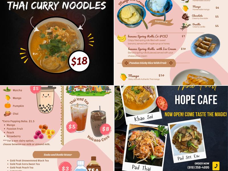 Hope Cafe Menu