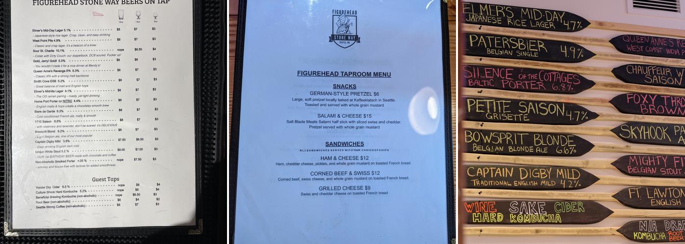 Figurehead Stone Way Menu
