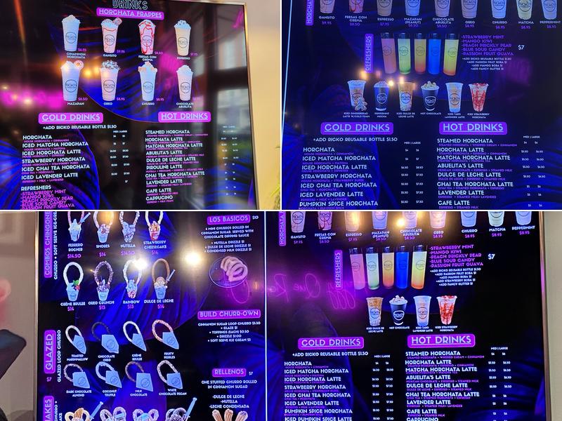 Ricko's Churro Bar Menu