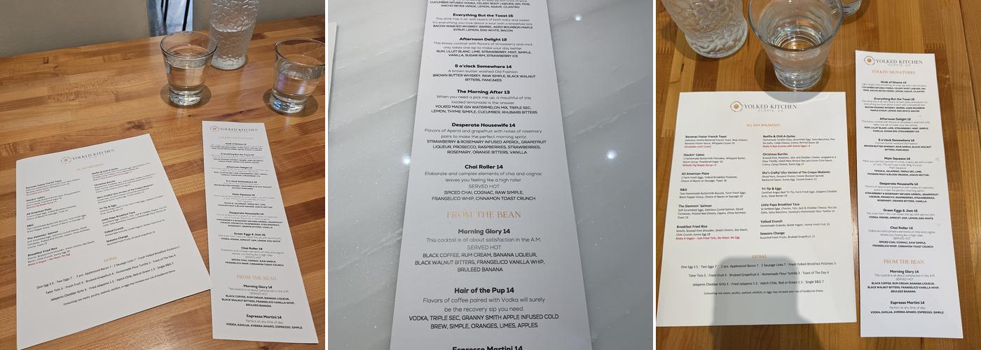 Yolked Kitchen Menu