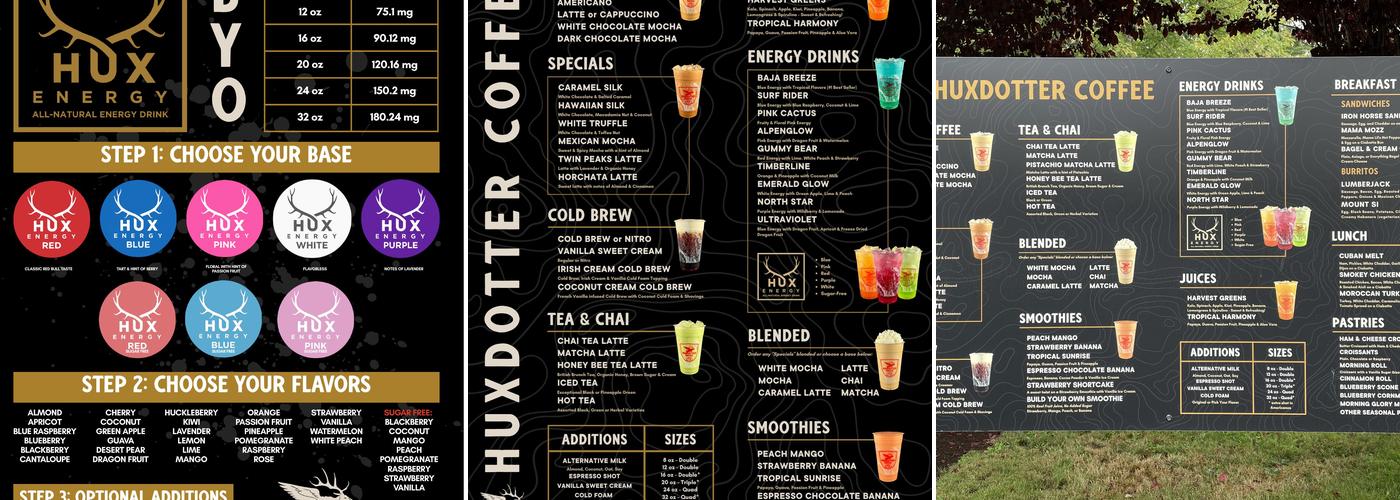 Huxdotter Coffee Menu