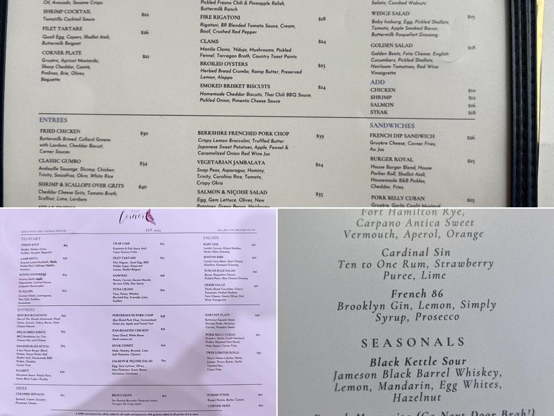 The Corner Menu