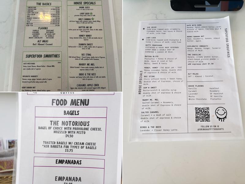 Drink happy thoughts Humboldt Menu