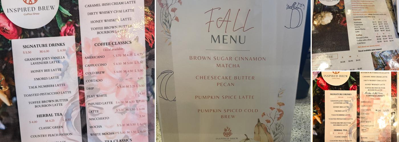 Inspired Brew Menu