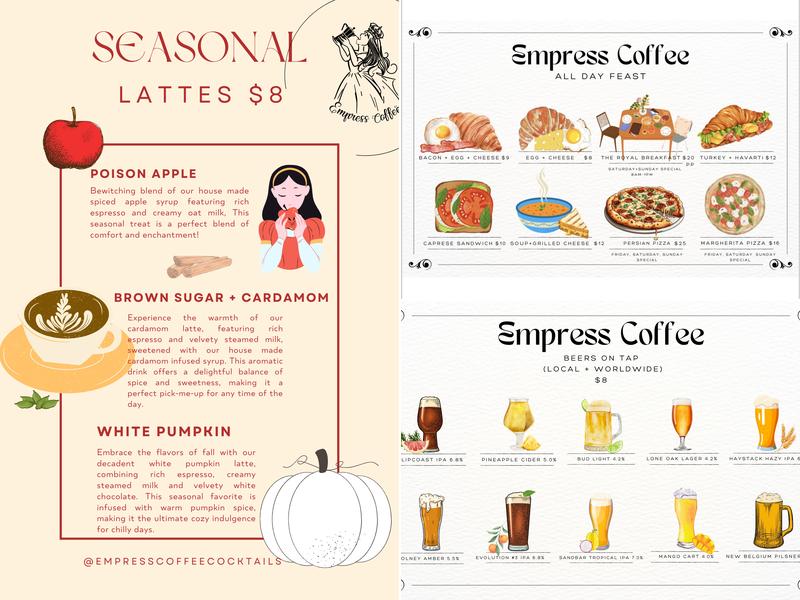 Empress Coffee & Cocktails Menu