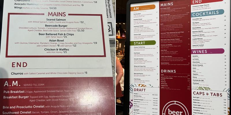 Beercode Kitchen & Bar Menu