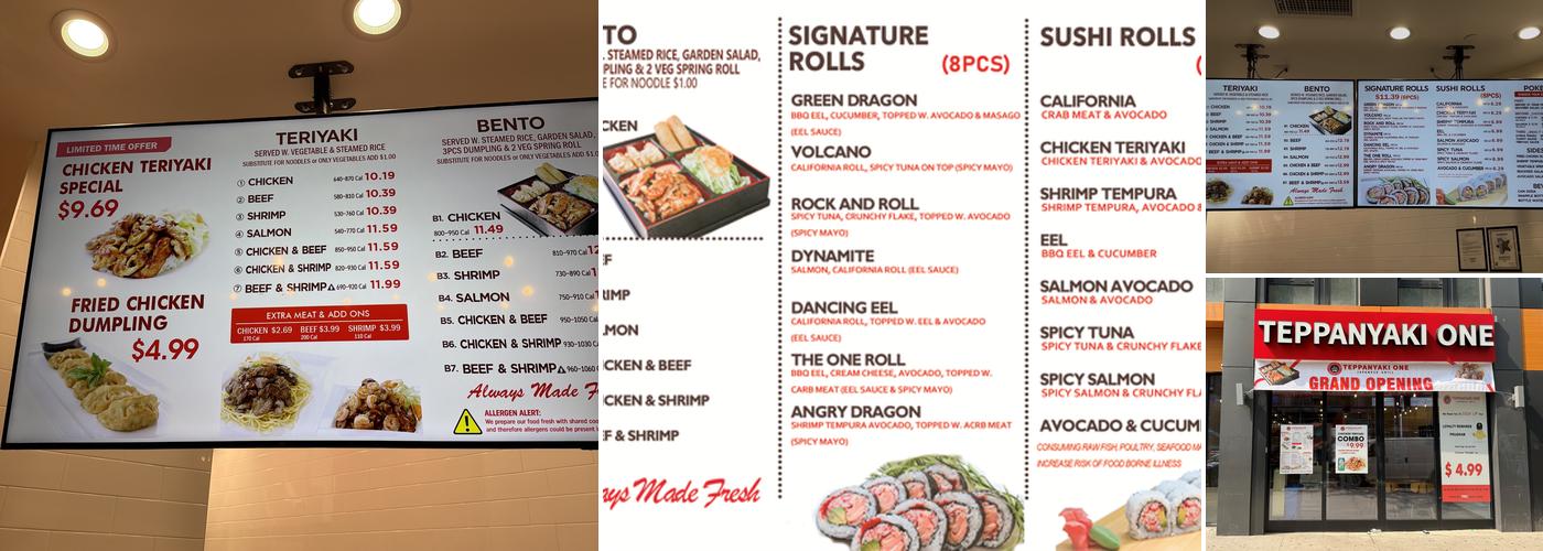 Teppanyaki One Teriyaki & Sushi Menu