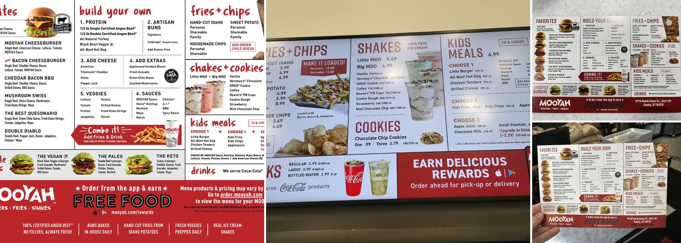 MOOYAH Burgers, Fries & Shakes Menu