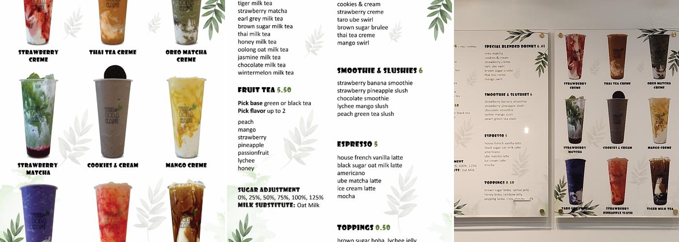 The Boba Kafe Menu