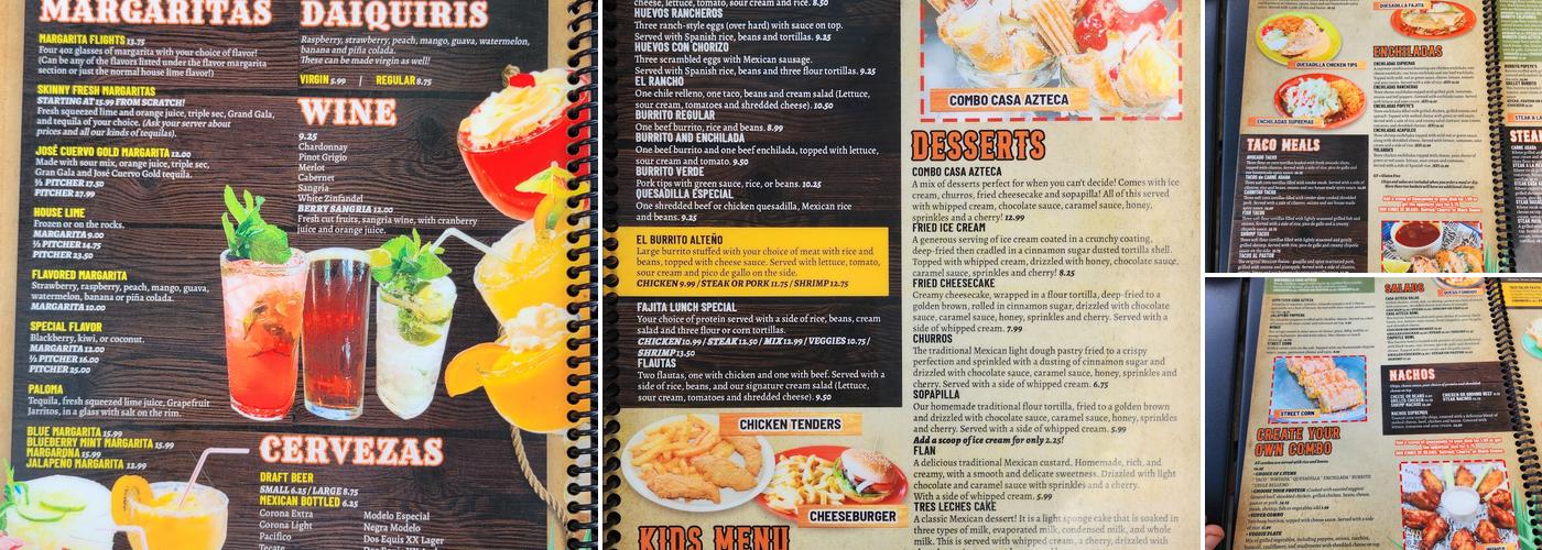 Casa Azteca Menu