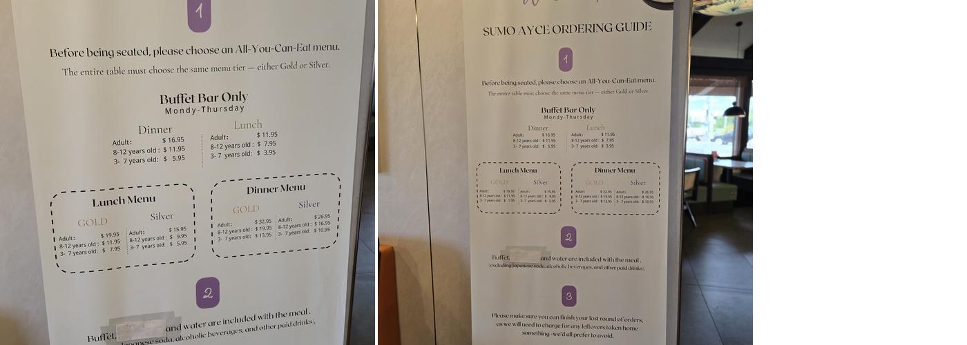 Sumo Sushi & Grill AYCE - Burlington Menu