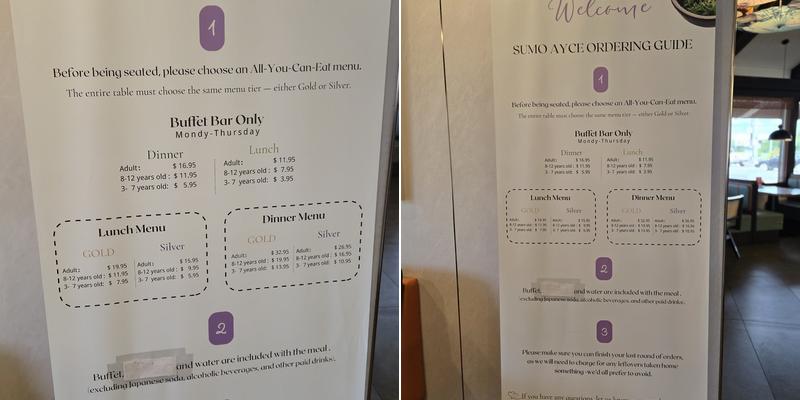 Sumo Sushi & Grill AYCE - Burlington Menu