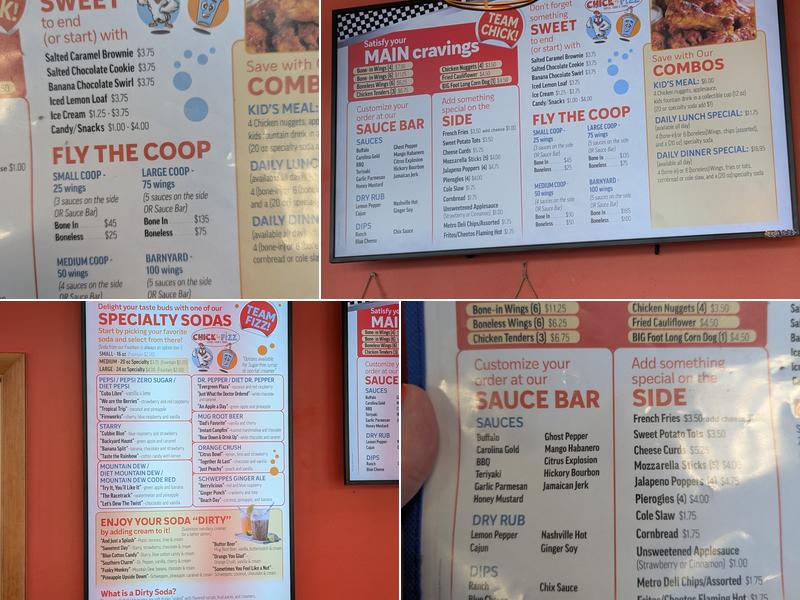 Chick 'N Fizz Menu