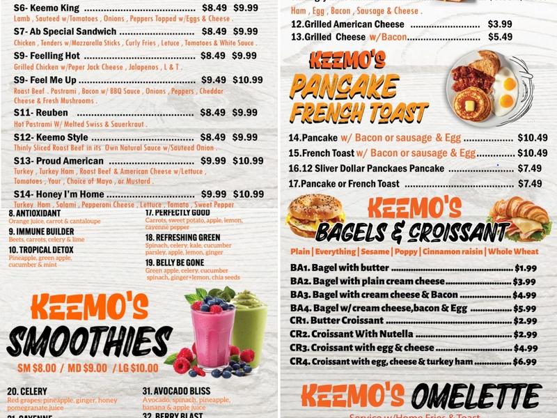 Keemo's Deli & Juice Bar Menu