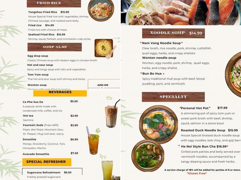 Pho Viet Restaurant Menu