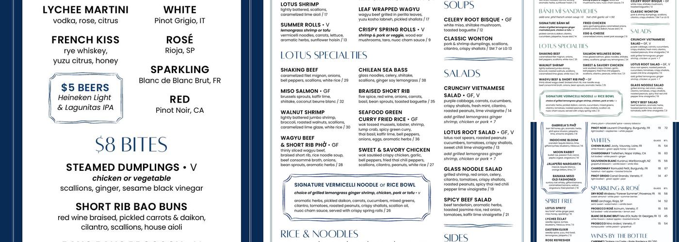 Maison Lotus Menu