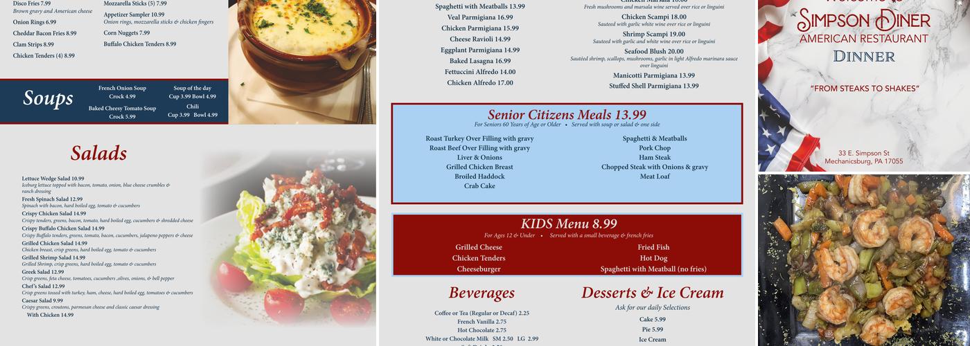 Simpson Diner Menu