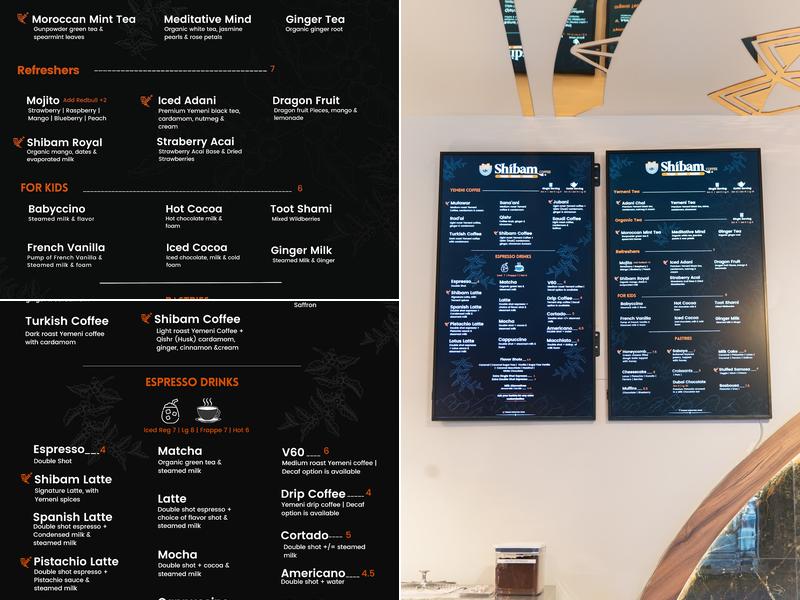 Shibam Coffee Menu
