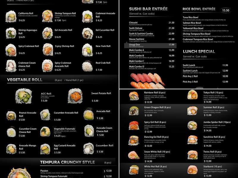 Fuji Sushi Menu