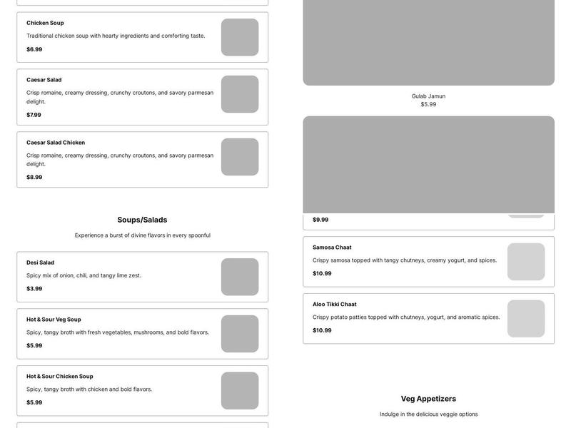 Magic Masala Indian Cuisine Menu