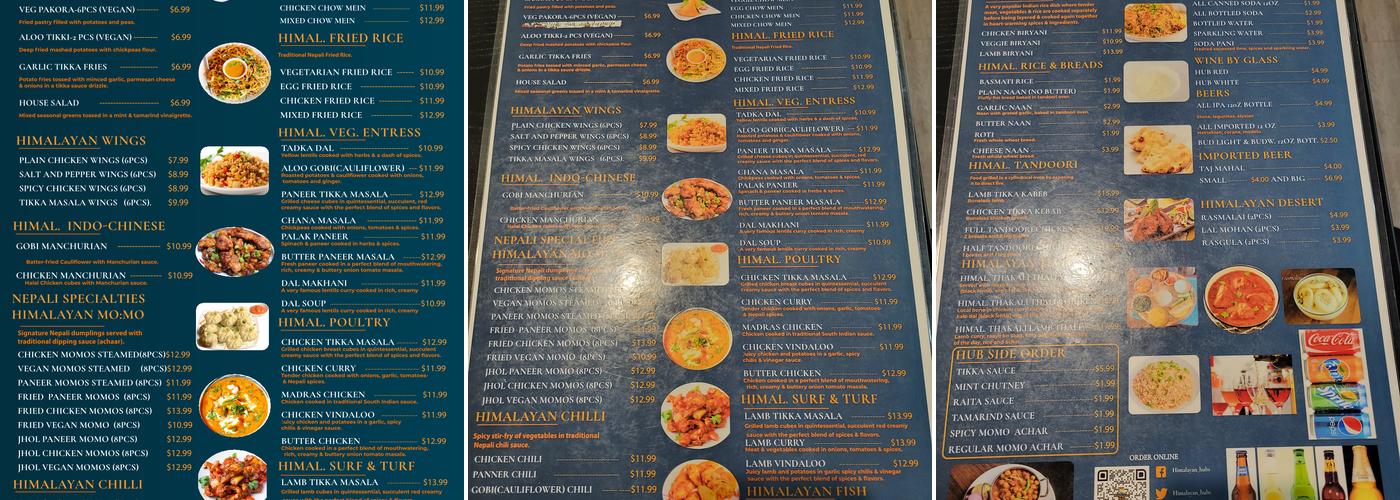 Himalayan Hub Menu