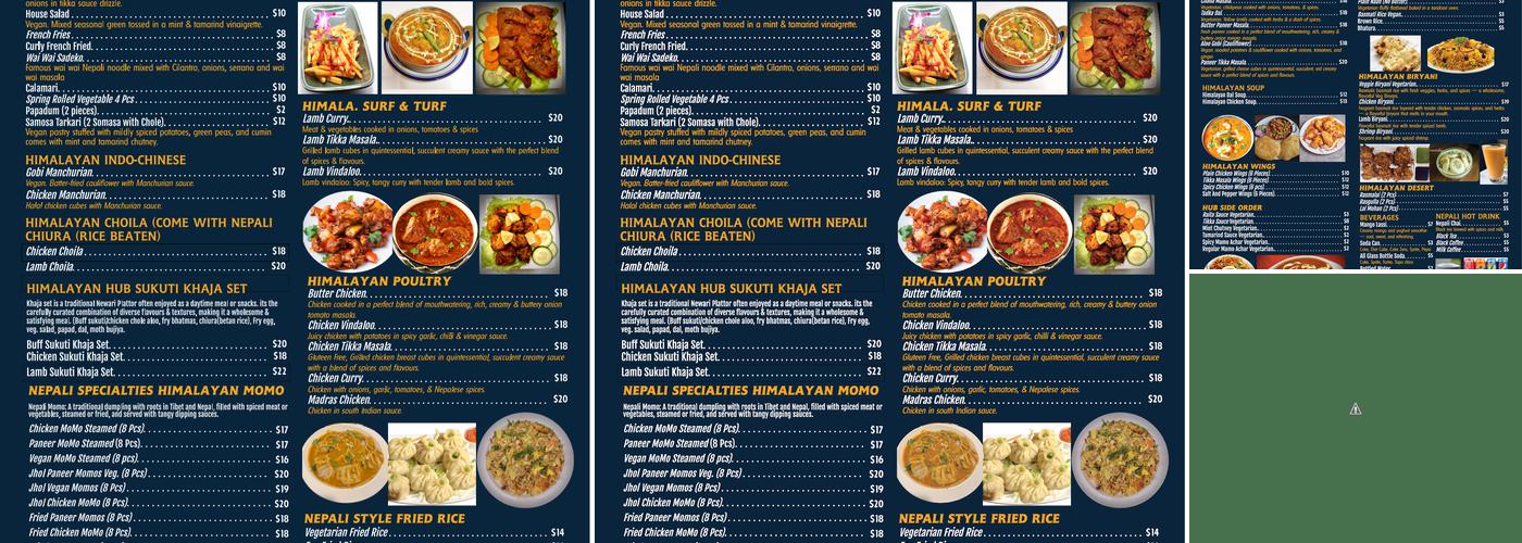 Himalayan Hub / Best Nepali and Indian food in San Francisco Menu