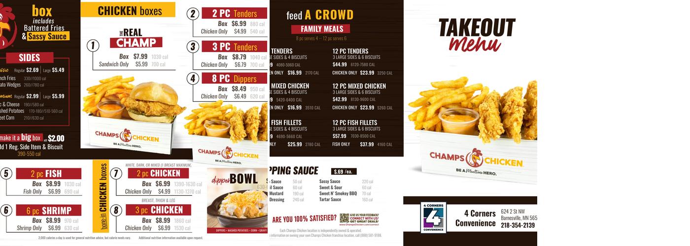 Champs Chicken Menu