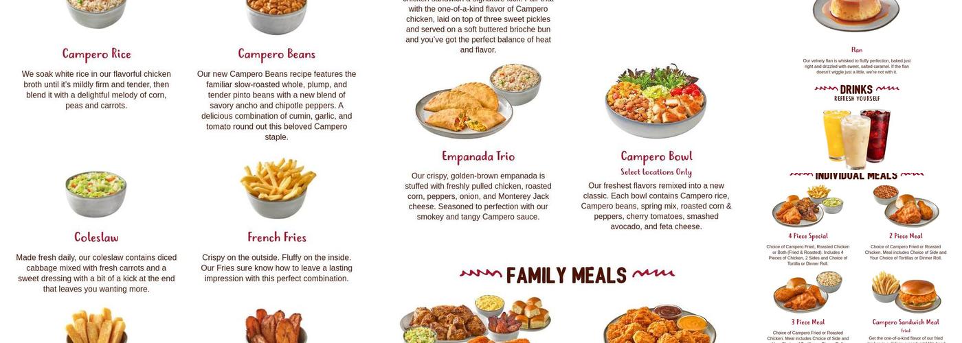 Pollo Campero Menu