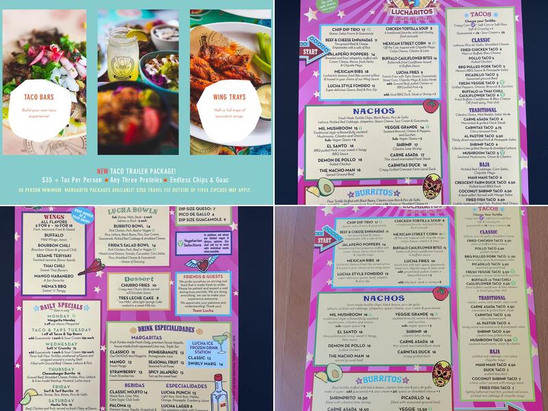 Lucharitos Station Yards Menu