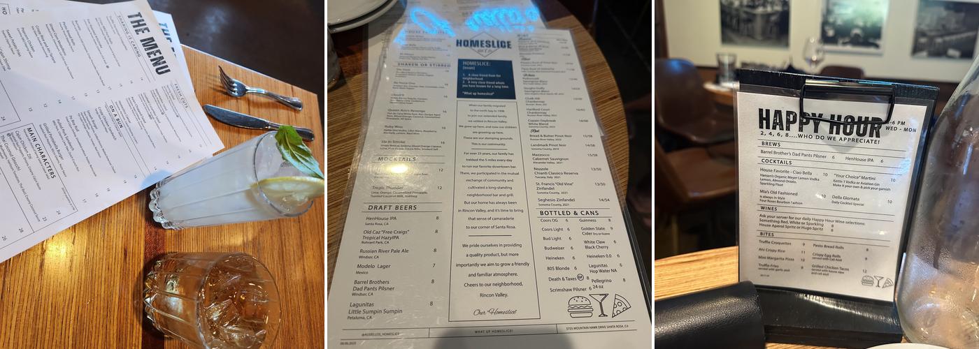 Ausiello’s Homeslice Restaurant and Bar Menu