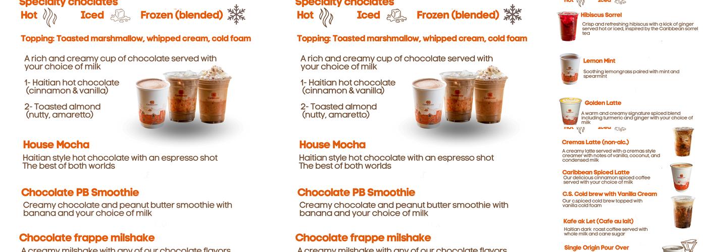 Caribbrew Café Menu