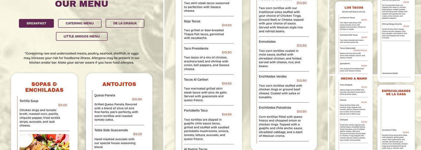 Chapala Fiestas & Grill Menu